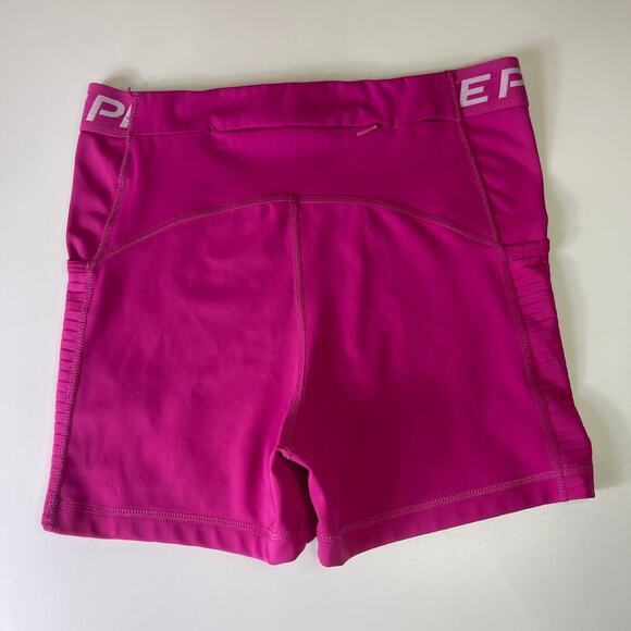 Nike Pro Dri-fit Women's Medium 3" Hi Waisted Active Pink White Pockets - Picture 4 of 10